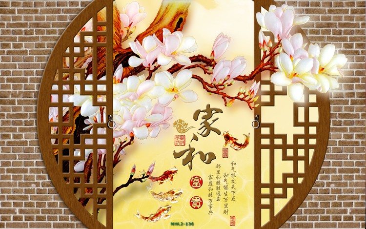 Hoa ngọc lan - khung cửa sổ 3D MHL2-136